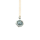 Small Silver Seal Necklace *click for more letters - Estilo Concept Store