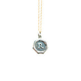 Small Silver Seal Necklace *click for more letters - Estilo Concept Store