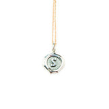 Small Silver Seal Necklace *click for more letters - Estilo Concept Store