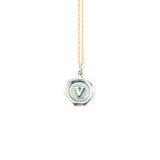 Small Silver Seal Necklace *click for more letters - Estilo Concept Store
