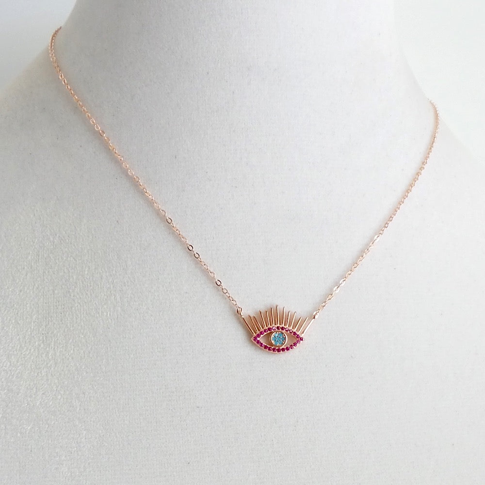 Evil Eye Lashes Charm Necklace - Estilo Concept Store