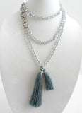 Crystal Wrap with Silver Beads 8mm *click for more colors - Estilo Concept Store
