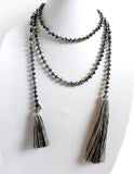 Crystal Wrap with Silver Beads 8mm *click for more colors - Estilo Concept Store