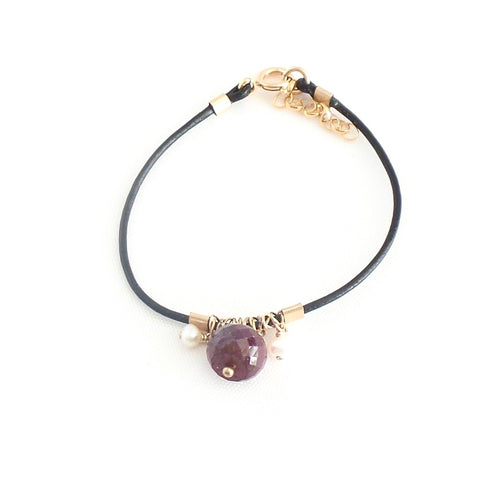 Stone Leather Bracelet *click for more colors