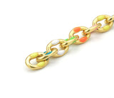 Gold Enamel Oval Link Chain/Necklace,sku#HX04: 1 Black / Necklace (16inch)