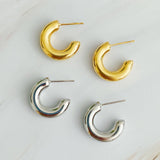 Smaller Polished Hollow Hoop Earrings