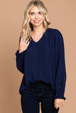 Navy Top V Neck