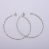 50 mm Simple Light Hoops 24K Gold, Loop Gold Earrings for DIY Earring Craft Supply Jewelry Making, EARR-1390-1391