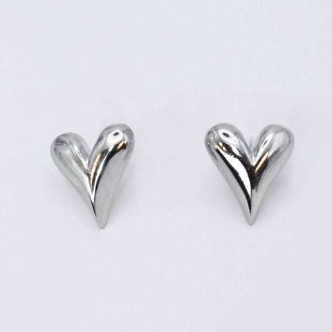 Heart Tear Stud Silver