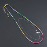 Rainbow Color Rondelle Gemstone beads necklace, sku#EF817
