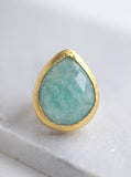 Teardrop Gemstone Adjustable Ring