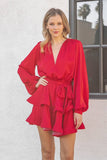 Satin Red Mini Dress