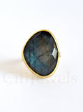 Free form Shape Gemstone ring