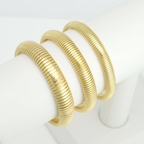 Gold 8mm 10mm 12mm Snake Chain Bracelet, Sku#LX571