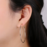 50 mm Simple Light Hoops 24K Gold, Loop Gold Earrings for DIY Earring Craft Supply Jewelry Making, EARR-1390-1391