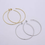 50 mm Simple Light Hoops 24K Gold, Loop Gold Earrings for DIY Earring Craft Supply Jewelry Making, EARR-1390-1391