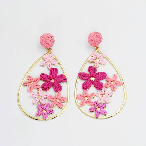 Pink Flower Earrings