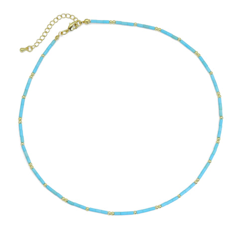 Turquoise Blue Bead Necklace