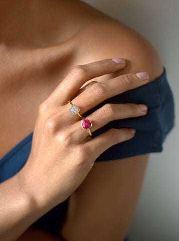 Cushion-shaped Gemstone Ring (8mm)