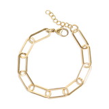 Gold Stainless Steel Paperclip Chain Bracelet + Extension
