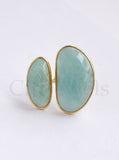 Double Gemstone Ring (Labradorite)