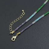 Rainbow Color Rondelle Gemstone beads necklace, sku#EF817
