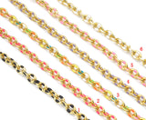 Gold Enamel Oval Link Chain/Necklace,sku#HX04: 1 Black / Necklace (16inch)