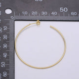 50 mm Simple Light Hoops 24K Gold, Loop Gold Earrings for DIY Earring Craft Supply Jewelry Making, EARR-1390-1391