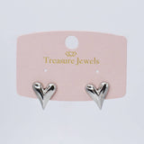 Heart Tear Stud Silver