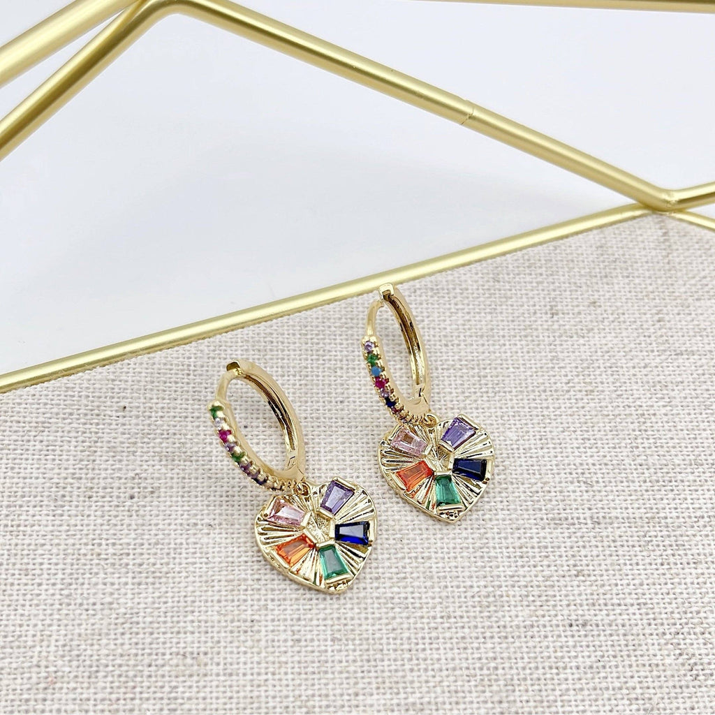 Rainbow Heart Earrings