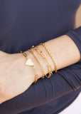 Gold Stainless Steel Paperclip Chain Bracelet + Extension