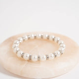 18K Gold PVD 8mm Kiska Glass Pearl Stretch Bracelet