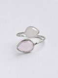 Double Gemstone Ring, Adjustable size.