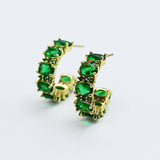 Emerald Glow Hoop Earrings