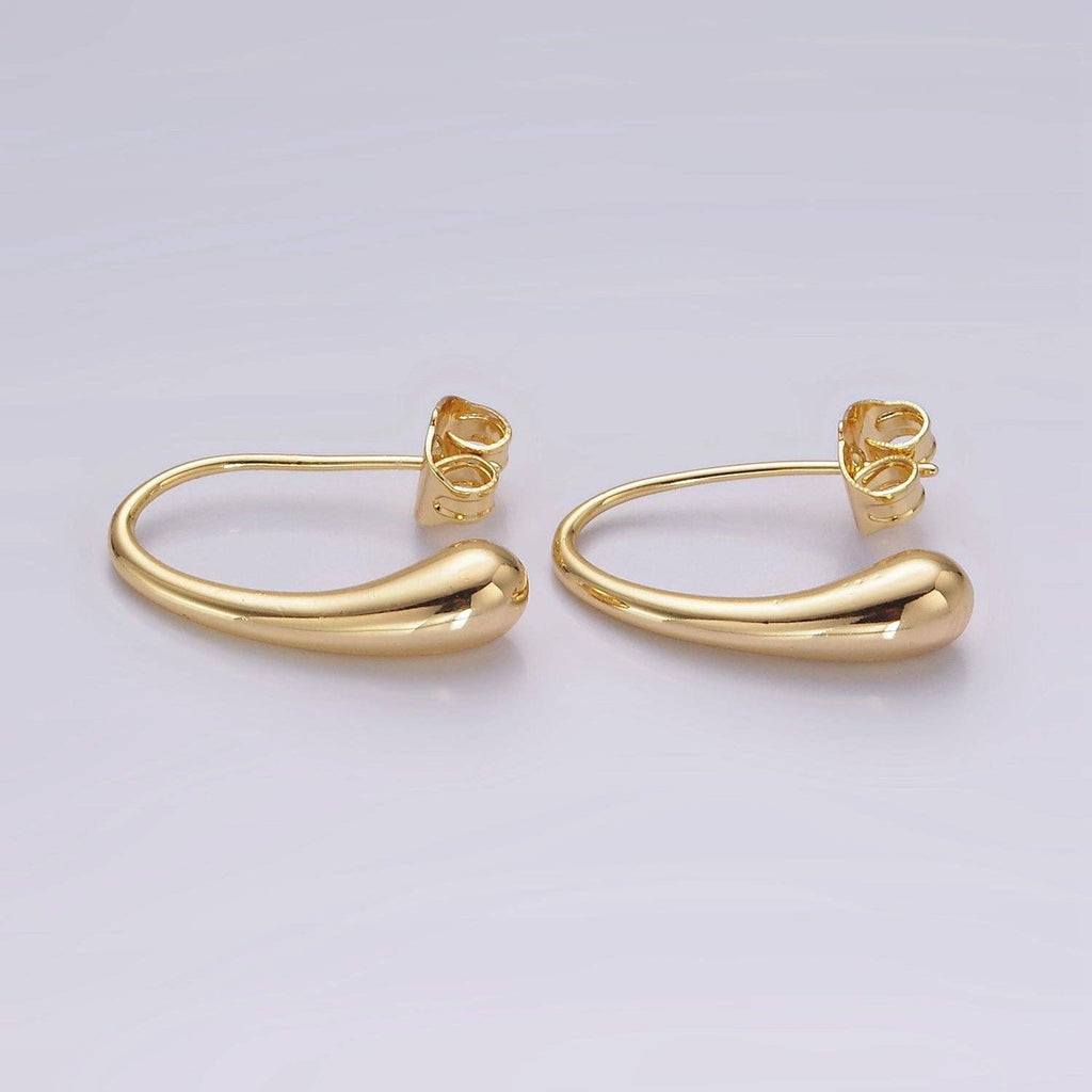 Gold Molten Drop Earrings