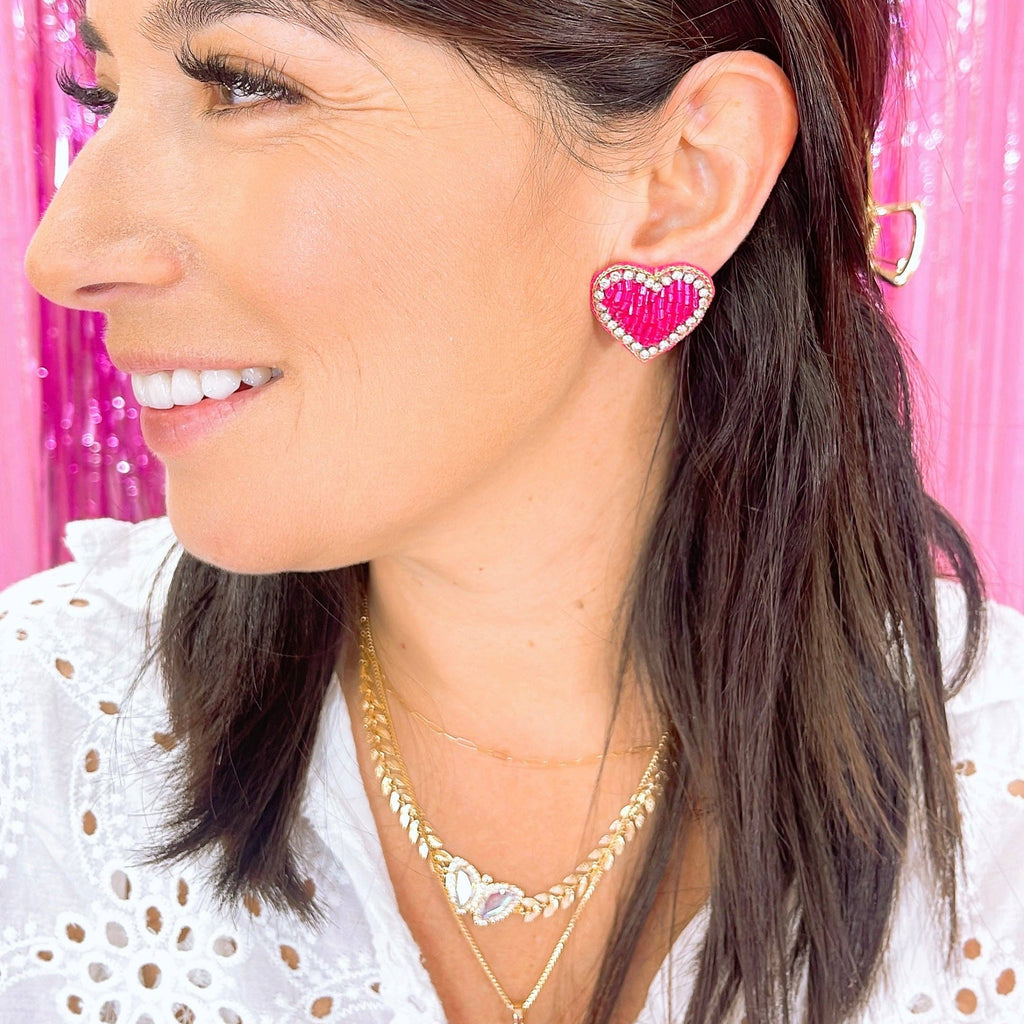 Pink Mini Heart Earrings