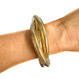 Small Gold Triple Metal Bangles