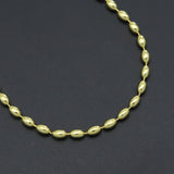 Gold Rice shaple Beads Link Adjustable Necklace