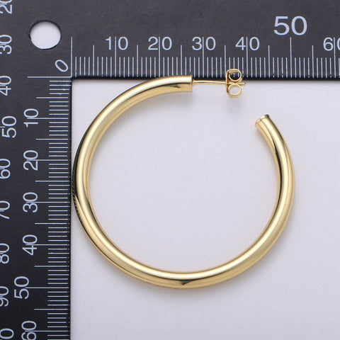 50mm Gold Thick Hoop Earrings, Gold Vermeil Hoop Earrings, Statement Hoops, Tube Hoop Earrings, Large Hoop Earrings, Big Hoop Earrings Q315