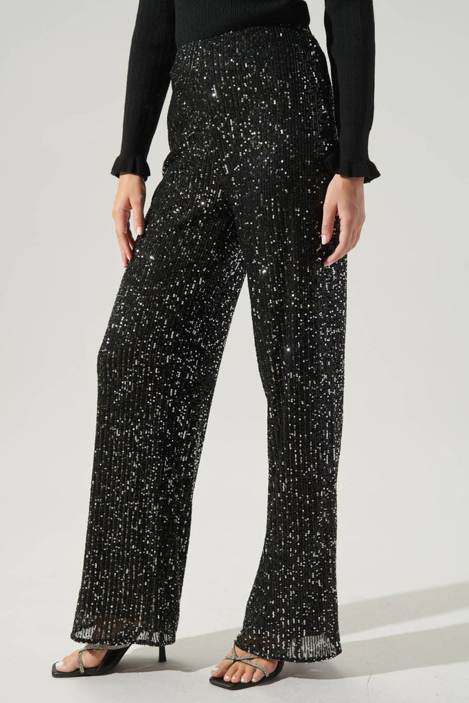 Friday Nights High Waisted Sequin Pants