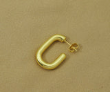 Gold Rectangle Huggie Earrings, Sku#J347