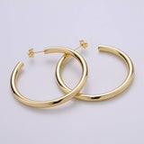 50mm Gold Thick Hoop Earrings, Gold Vermeil Hoop Earrings, Statement Hoops, Tube Hoop Earrings, Large Hoop Earrings, Big Hoop Earrings Q315