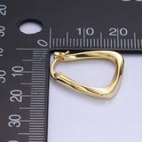 14K Gold Filled Twisted Edged Triangle Latch Hoop Earrings