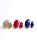925 Silver Double Gemstone Ring