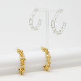 Chained Link Hoop Earrings