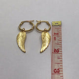 Gold angel wings hoops