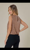 Copper Sleeveless Sequins Top