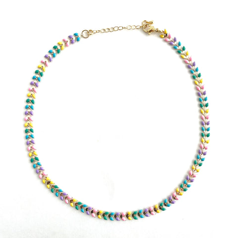 Multi-Color Enamel Necklace