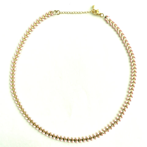 Pink Enamel Necklace