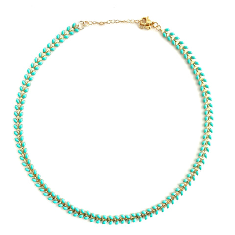 Turquoise Enamel Necklace